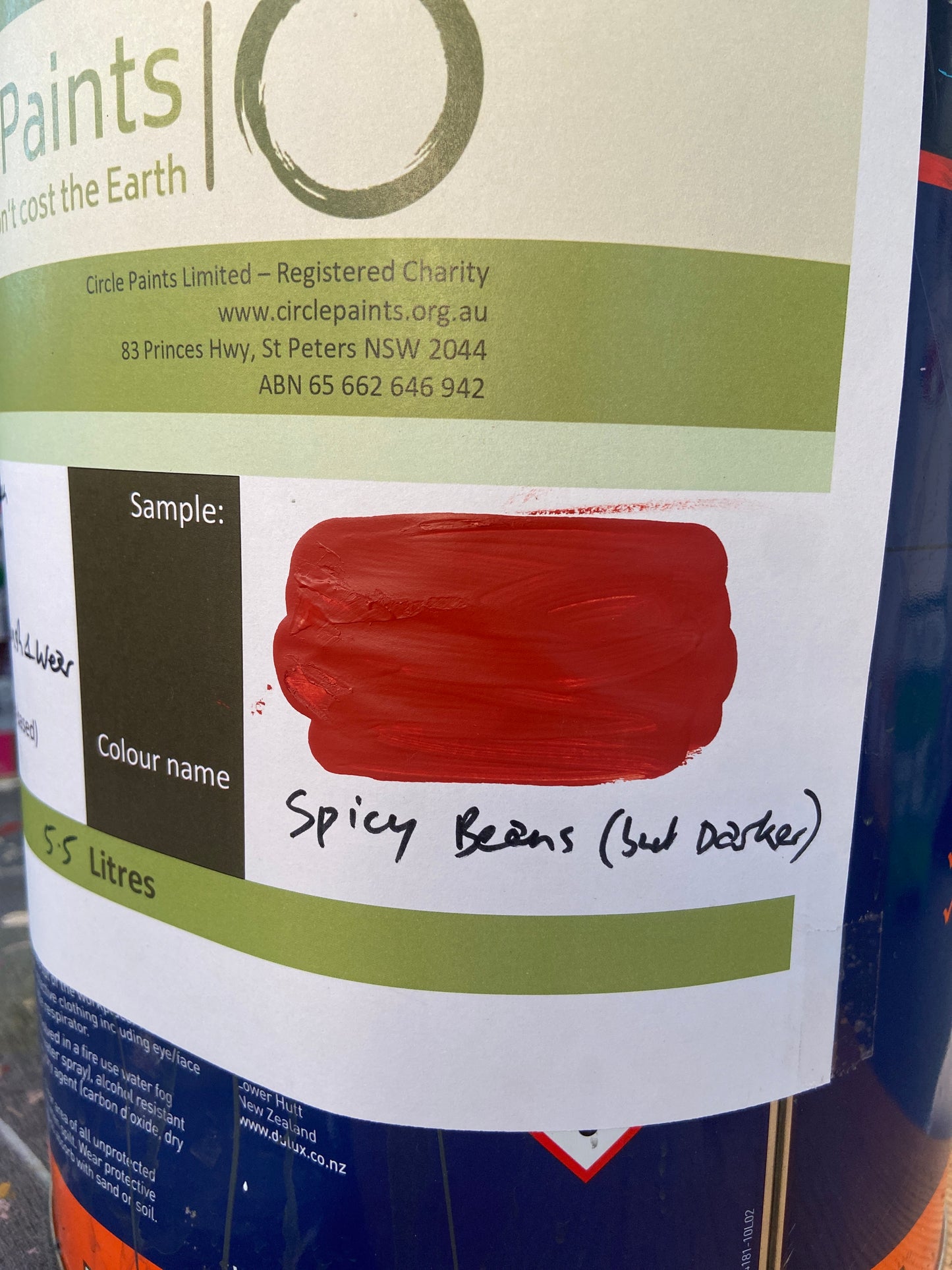 Interior Low Sheen REDS (Deep Base) 5.5L - Dulux colour: Spicy Beans (close match)