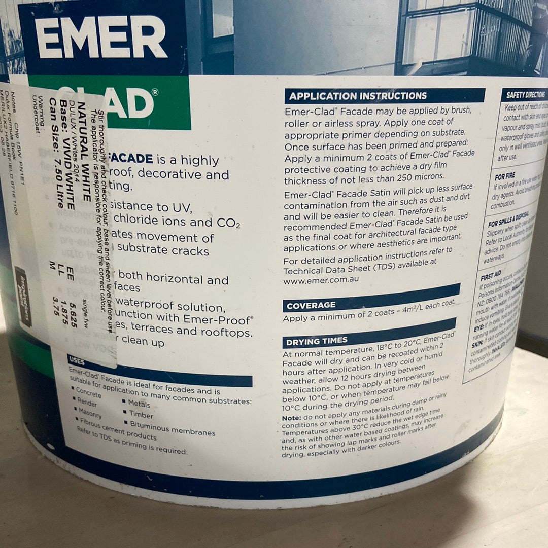 Exterior Specialty Paint Resene Aquashield Mineral Effect WHITES 2.9L - Dulux colour: Natural White (close match)