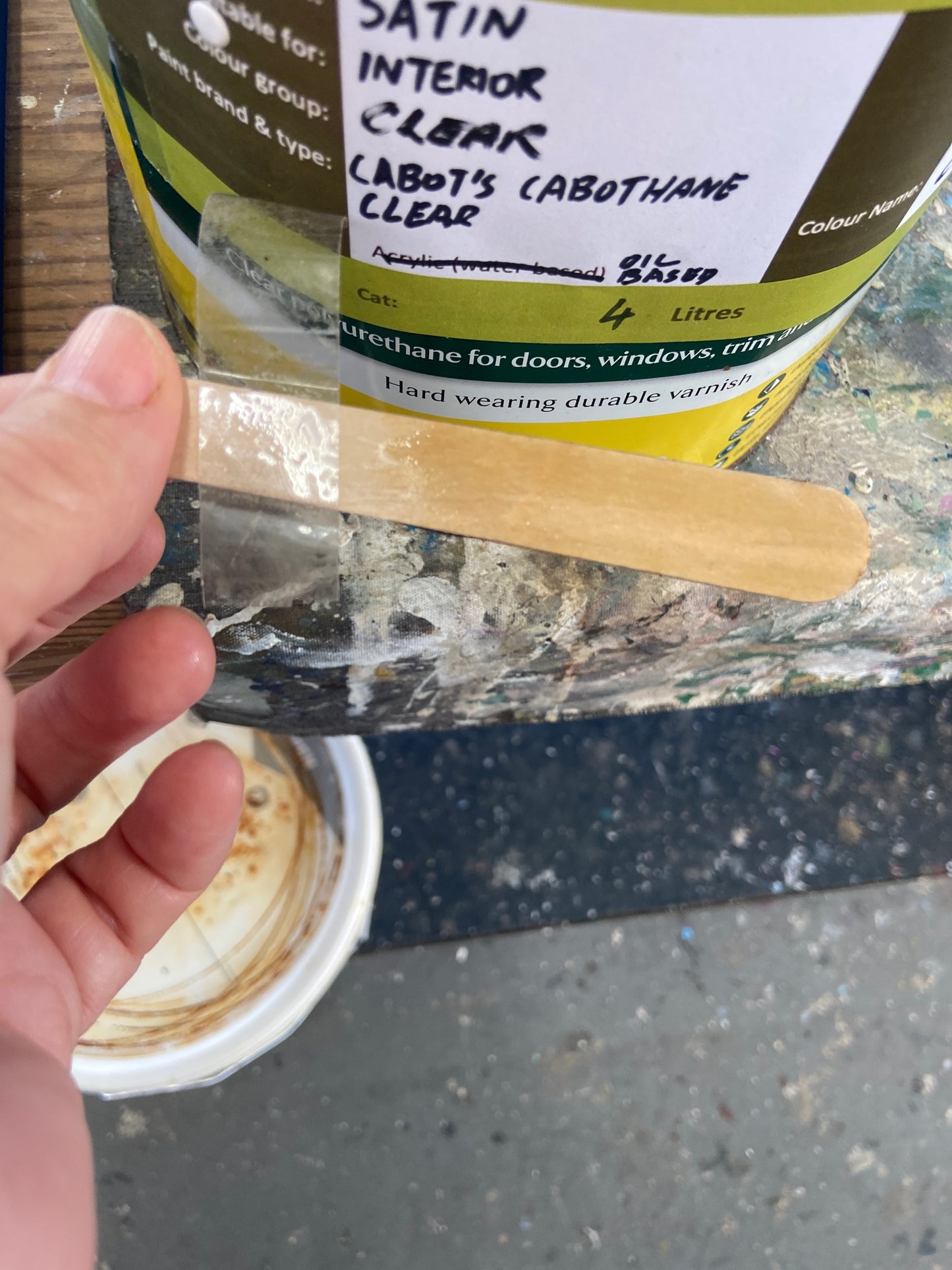 Interior Wood Care Oil-Based Satin Cabot's Cabothane Clear Polyurethane 4L - Colour: Clear