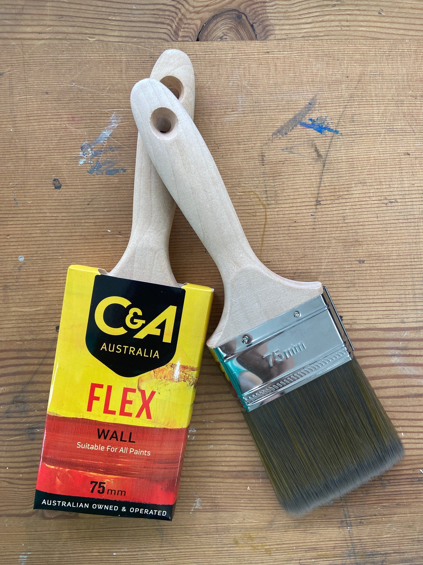 75mm Wall Brush - Square Edge Paint Brush - C&A Brush Flex range - new