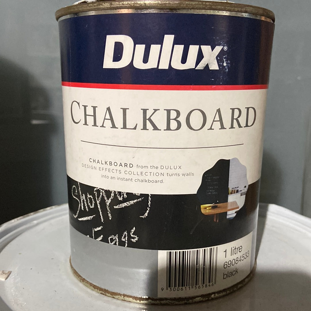 Specialty Paint Matte Water-based Chalkboard Blackboard Paint DARKS 0.9L - Dulux colour: Black