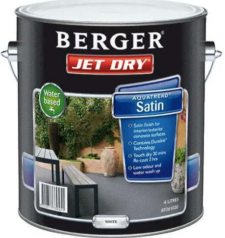 Interior/Exterior Satin Specialty Paint Water-Based Jet Dry AquaTread Driveway Floor Concrete NEUTRALS 4L - Dulux colour: Snuggle Pie (good match)