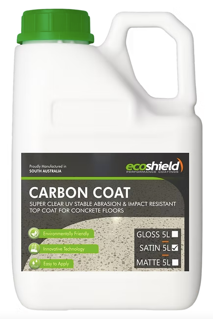 Interior Satin Ecoshield Carbon Coat 5L Concrete Floor Coating - Colour: Clear Colourless