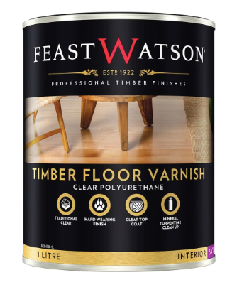 Interior Wood Care Floors Feast Watson Oil-Based Satin Timber Floor Varnish 1L - Colour: Clear Colourless