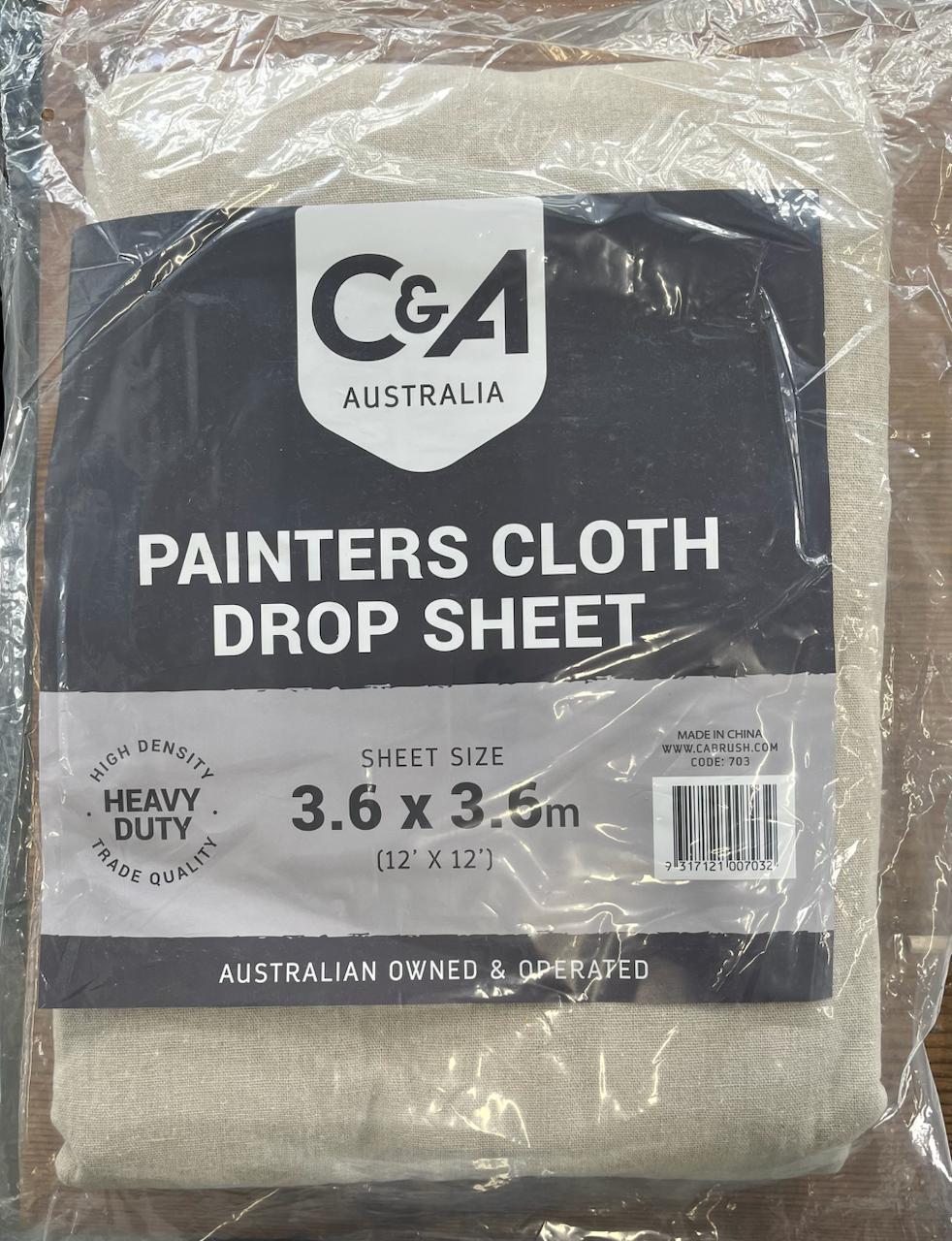 Heavy Duty Canvas DROP SHEET - 3.6m x 3.6m (12 feet by 12 feet)