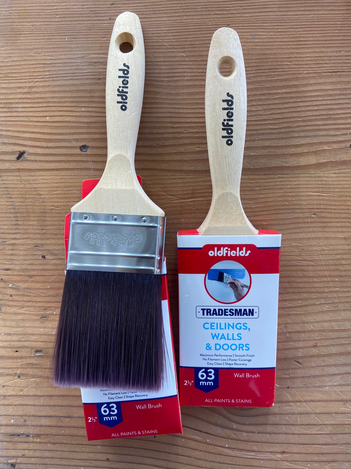 63mm Wall Brush - square edge paint brush Oldfields Tradesman range - new