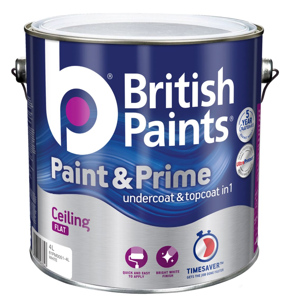 Ceiling Paint & Prime WHITES 1.8L - Colour: White (unitinted)