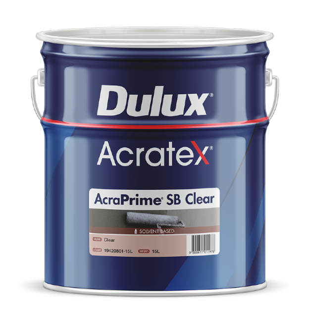 Exterior Solvent Based Acratex Acraprime SB Clear Primer Sealer Undercoat CLEAR 4.5L - Dulux colour: Clear (colourless)