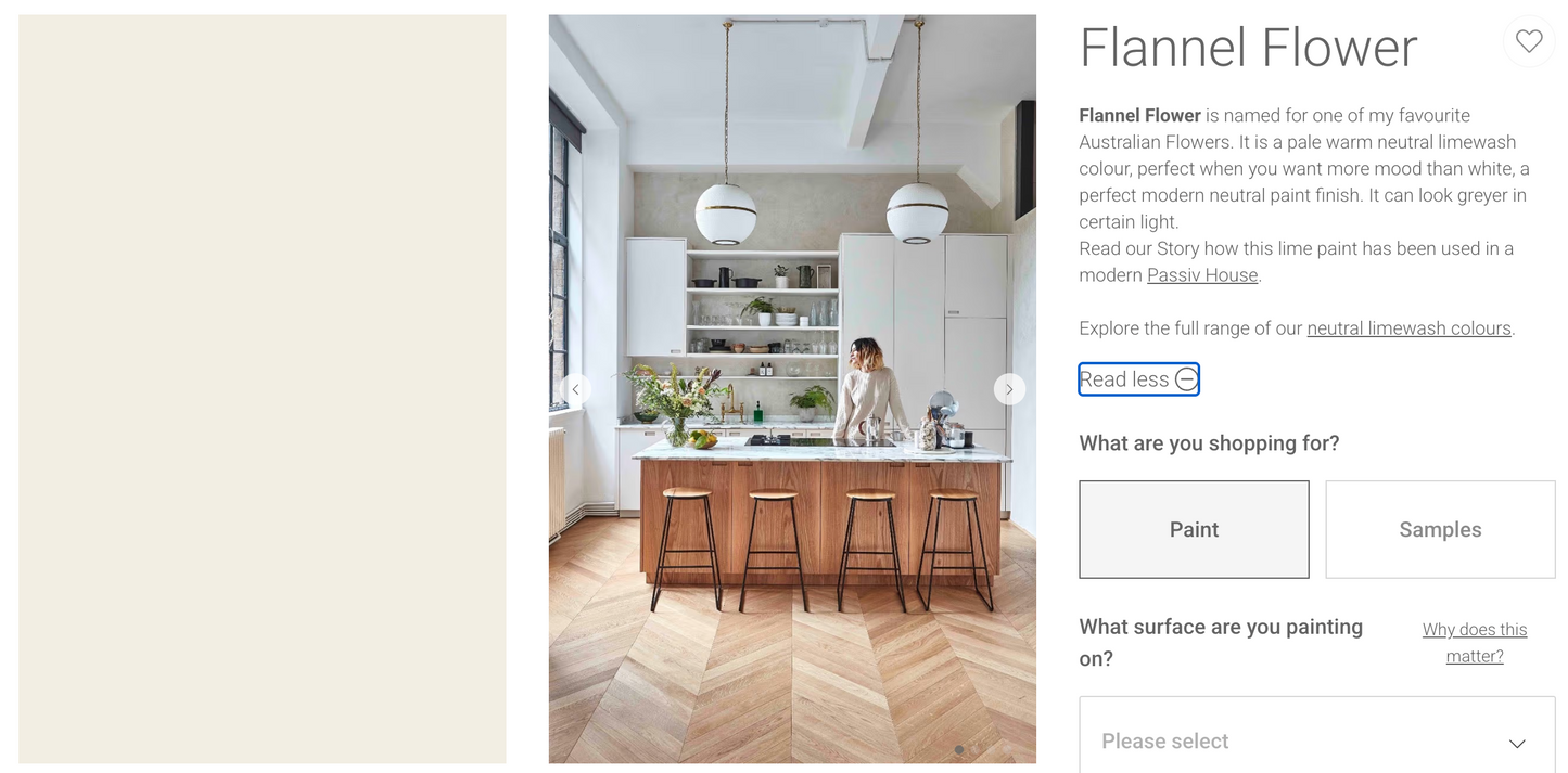 Interior/Exterior Matt Specialty Bauwerk Lime Wash WHITES 20L - Bauwerk colour: Flannel Flower