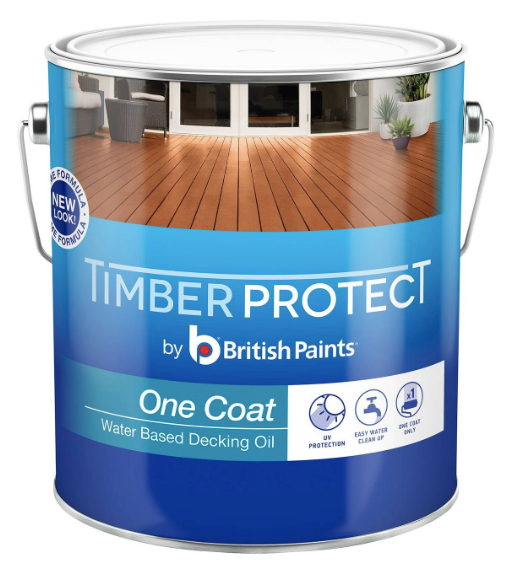 Exterior Wood Care British Paints Water Based Decking Oil 1.9L - Colour: Natural