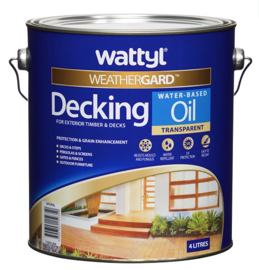 Wood Care Wattyl Weathergard Water-Based Decking Oil 2.6L - Colour: Natural