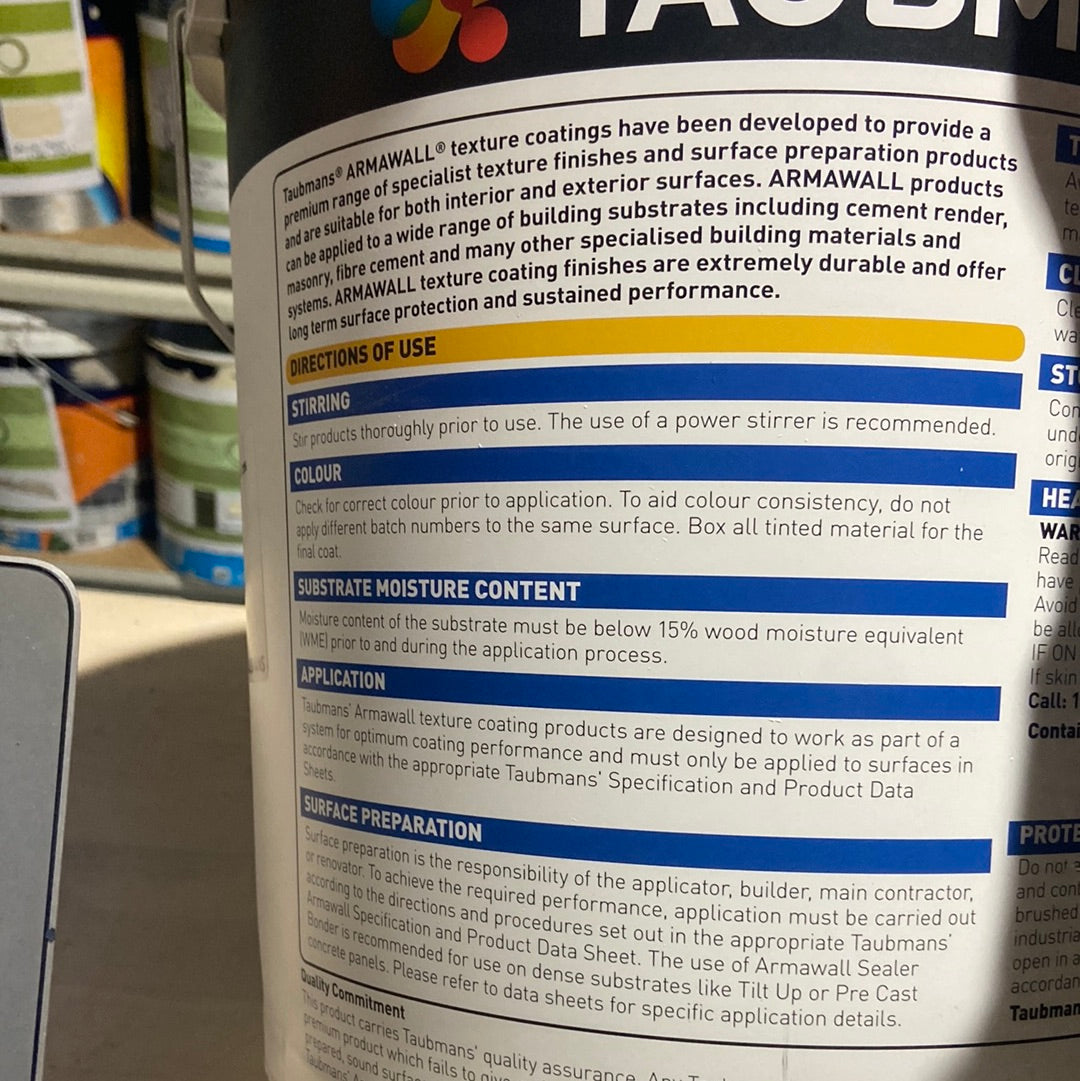 Interior/Exterior Specialty Paint Armawall Armashield Texture Coating GREYS 15L - Dulux colour: Basalt Colorbond