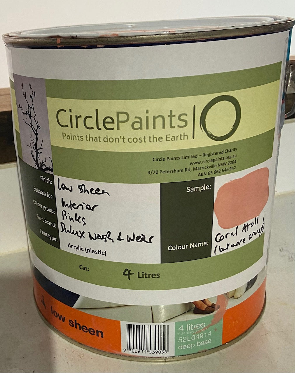 Interior Low Sheen PINKS 4L - Dulux colour: Coral Atoll (close match)