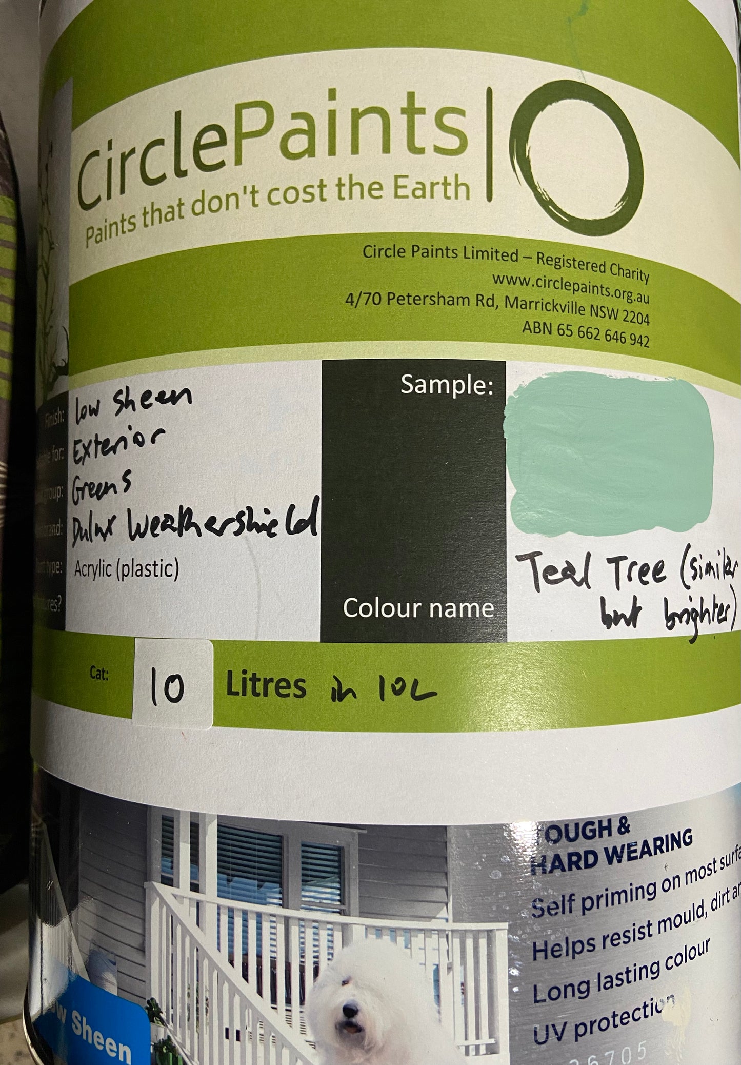 Exterior Low Sheen GREENS 10L - Dulux colour: Teal Tree (close match)