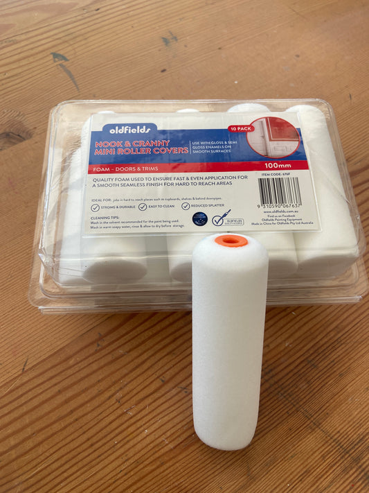 1 x 100mm Foam Mini Roller Sleeve - Oldfields - new