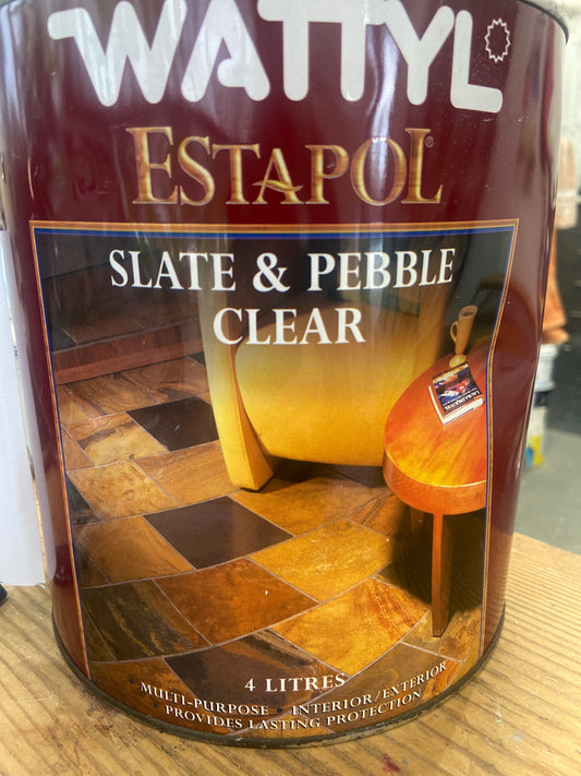 Interior/Exterior Oil-based Wattyl Estapol Slate & Pebble Sealer 4L - Colour: Clear colourless