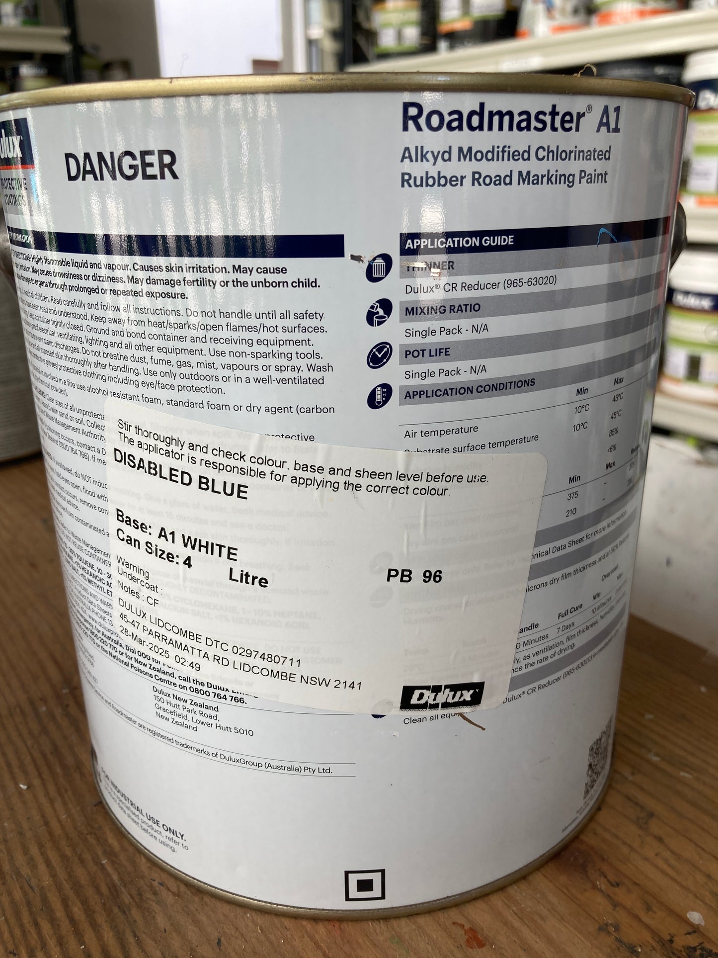 Oil-based Exterior Specialty Paint Roadmaster A1 Driveway Concrete Paint BLUES 4L - Colour: Disabled Blue