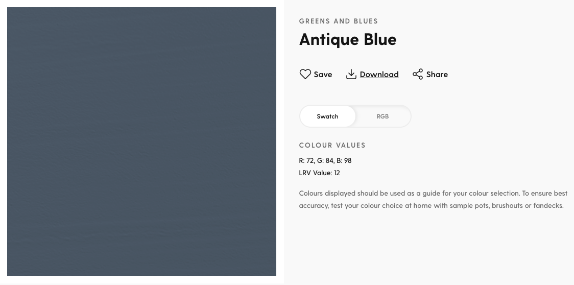 Interior Matte Specialty Lime Wash BLUES 4L - Porters colour: Antique Blue