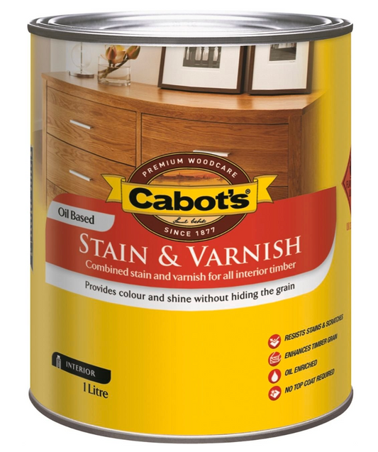 Exterior Oil-based Wood Care Satin Finish - Varnish & Stain 1L - Colour: Cedar