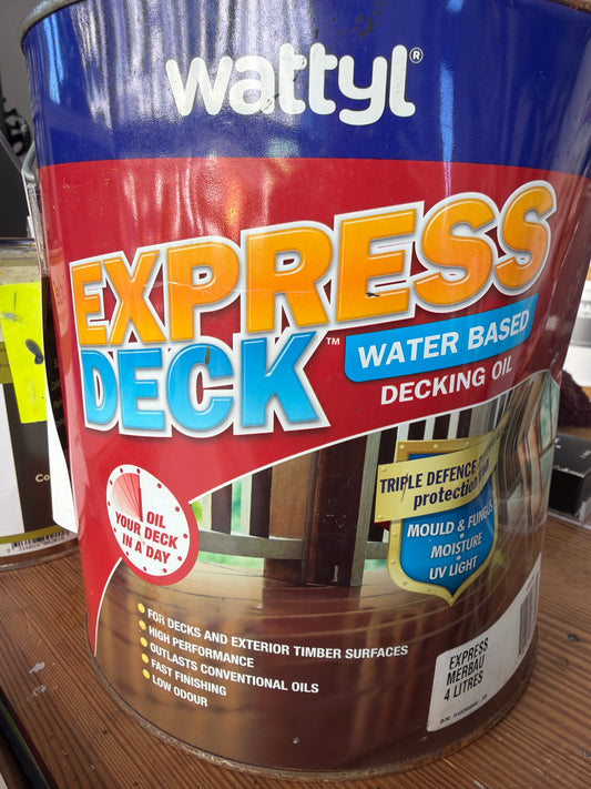 Water Based Wood Care Wattyl Decking and Timber Oil 4L - Colour: Merbau