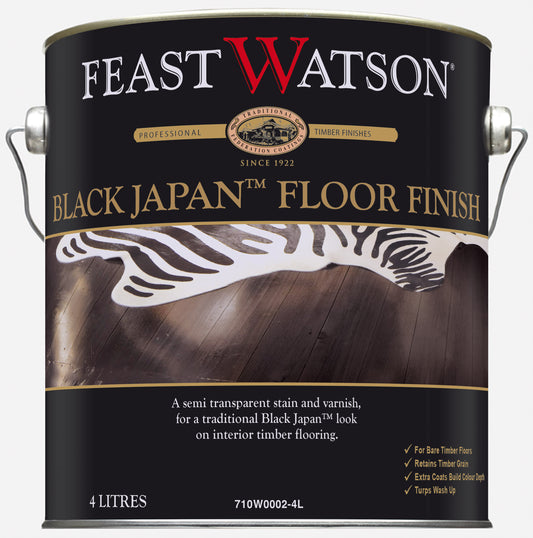 Interior Wood Care Feast Watson Black Japan Floor Finish DARKS 3.5L - Colour: Black Japan