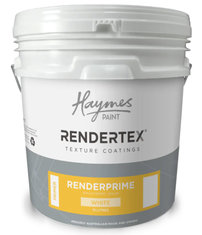 Exterior Primer Sealer Haymes Rendertex Texture Coatings Renderprime WHITES 15L - White - new unopened tub