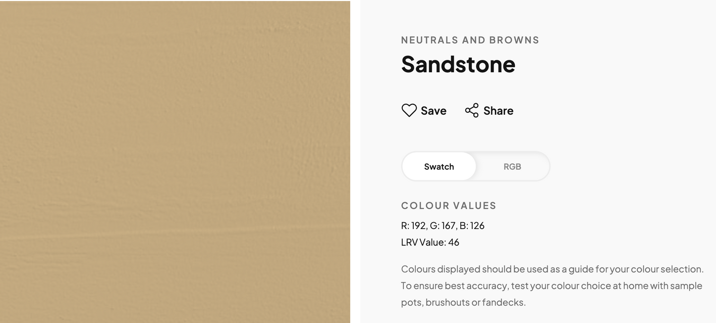 Interior/Exterior Matt (Porter's Eggshell Finish) NEUTRALS 10L - Porter's colour: Sandstone