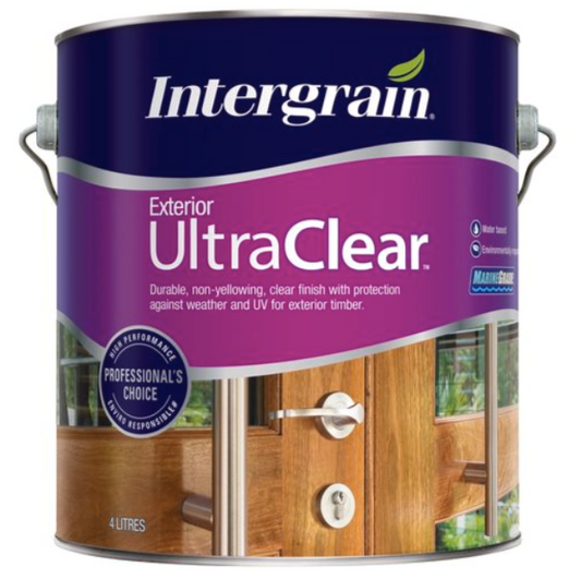 Exterior Wood Care Water-based Satin finish Intergrain Ultraclear polyurethane coating 1L - Clear (untinted colourless)