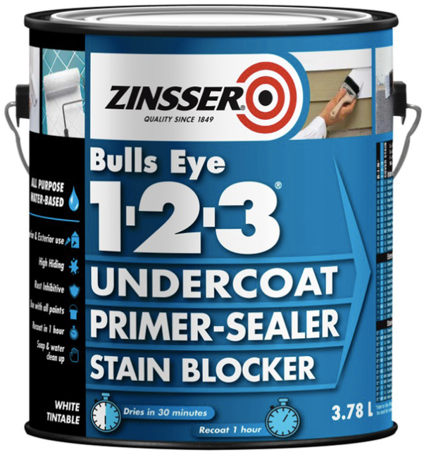 Interior/Exterior Primer Sealer Stain Blocker Undercoat Prep Coat WHITES 2.7L - Zinsser White