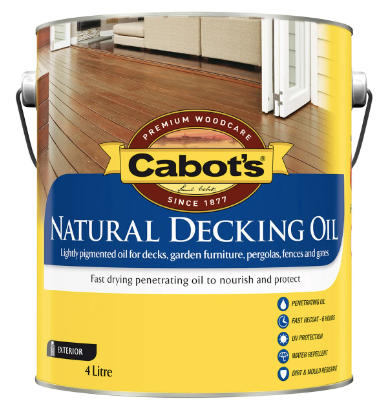 Oil-based Wood Care Cabot's Natural Decking Oil 4L - Colour: Natural (lightly pigmented)