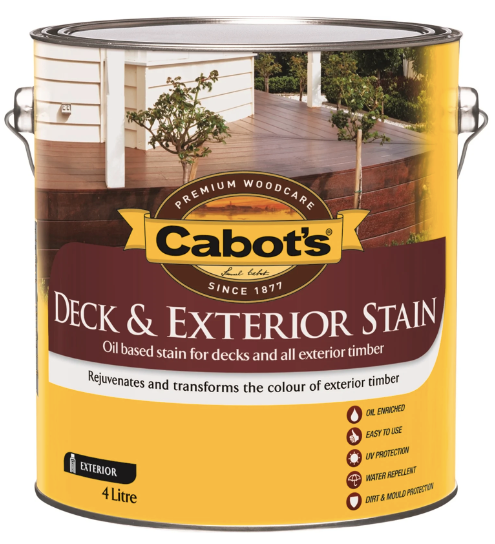 Wood Care Cabot's Deck & Exterior Stain BROWNS 3L - Colour: Merbau