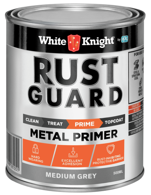 Metal Paint Oil-Based White Knight Rust Guard Metal Primer GREYS 250mL - Colour: Neutral Grey