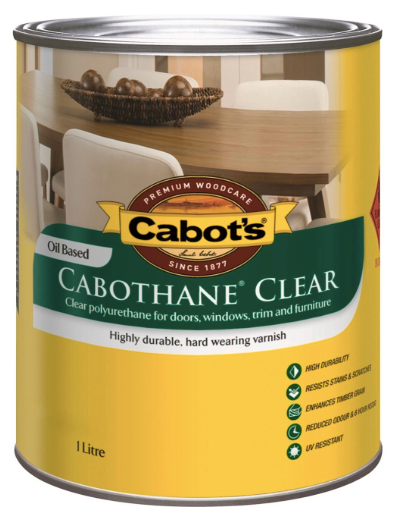 Interior Wood Care Oil-Based Satin Cabot's Cabothane Clear Polyurethane 4L - Colour: Clear