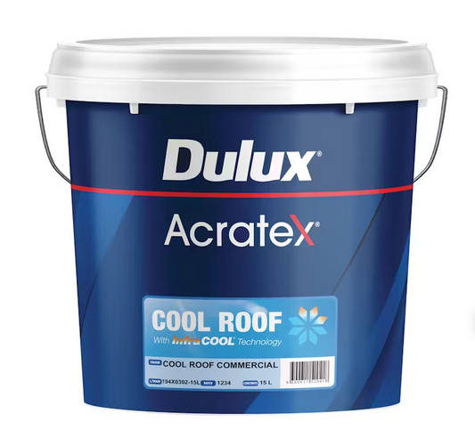 Specialty Exterior Paint Acratex Cool Roof Roofing Paint WHITES 15L - Dulux colour: White (untinted)