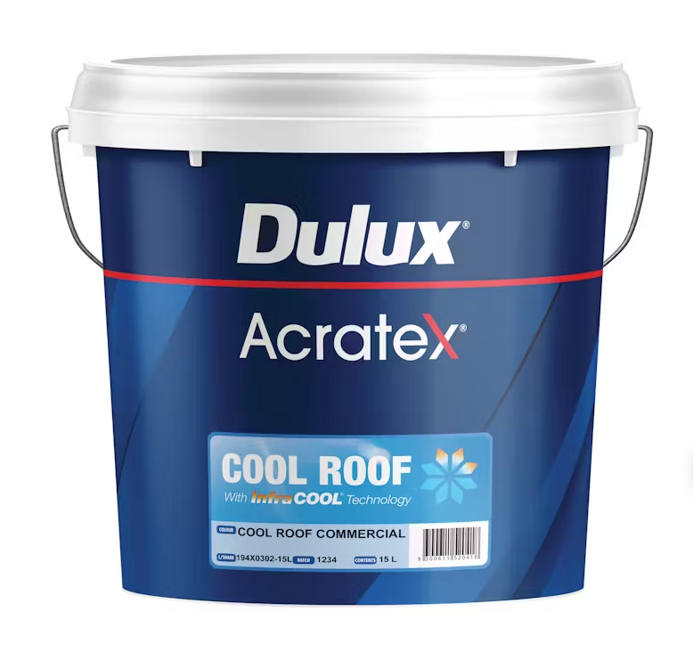 Specialty Exterior Paint Acratex Cool Roof Roofing Paint WHITES 15L - Dulux colour: White (untinted)