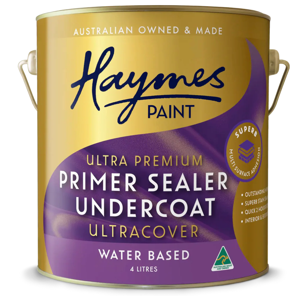 Interior/Exterior Haymes Ultracover Water-Based Primer Sealer Undercoat WHITES 3.2L - Colour: White