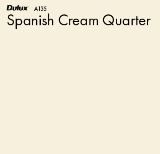 Custom mix (Good Match standard) - Exterior Low Sheen WHITES 10L - Dulux colour: Spanish Cream Quarter