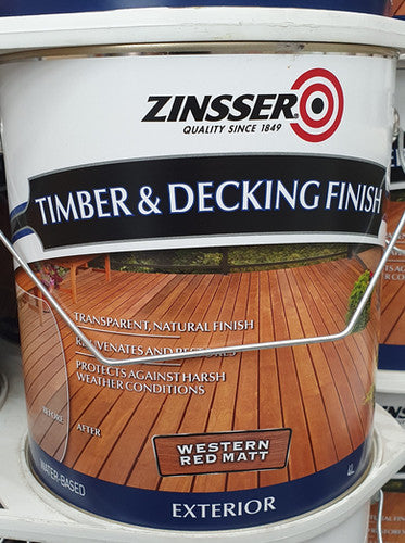 Zinsser Water-Based Timber & Decking Finish 4L - Colour: Jarrah