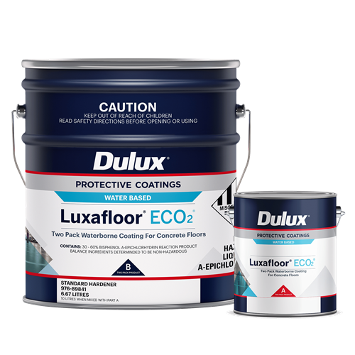 Two-Pack Epoxy Floor Coating - Luxafloor ECO2 Part A + Part B - 10L Total Volume - Colour: Vivid Yellow